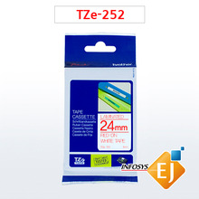 브라더 TZe-252(24mm 흰색바탕 빨강글씨)