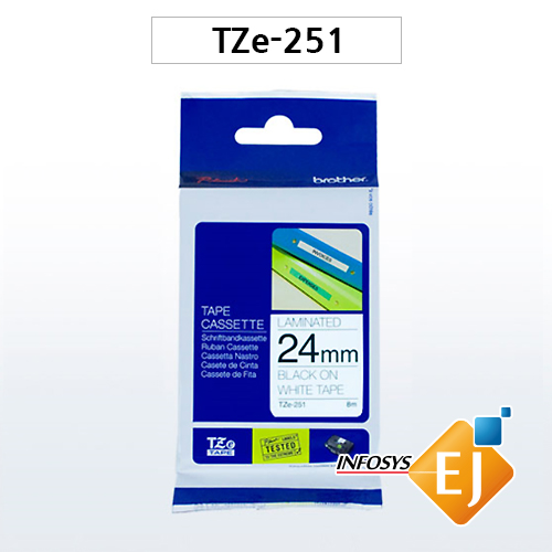 브라더 TZe-251(24mm 흰색)