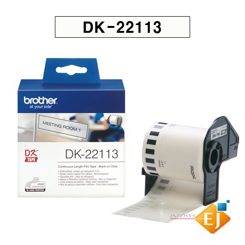 브라더/정품[부라더 라벨테이프] DK-22113/DK22113/연속라벨 (62mm*15.24M 투명바탕)/감열지라벨/QL-550/QL-700/QL-720NW/QL-800/QL-820NW