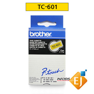 브라더/정품/부라더/라벨테이프/ TC-601 (12mm 노랑바탕/검정글씨)/BL3000/BL5000