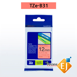 브라더 TZe-B31(12mm 형광주황)