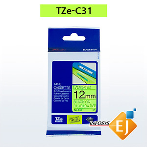 브라더 TZe-C31(12mm 형광녹색)