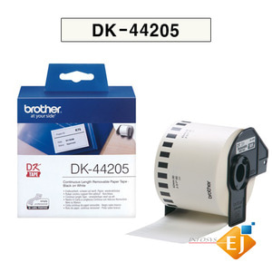 브라더/정품[부라더 라벨테이프]DK-44205/연속라벨  (62mm*30.48M 흰색바탕)/리무버지/감열지라벨/ QL-550/QL-700/QL-720NW/QL-800/QL-820NW