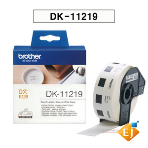 브라더/정품[부라더 라벨테이프] DK-11219 /원형라벨(12mm*12mm 흰색바탕 1,200장)/감열지라벨/QL-550/QL-700/QL-720NW/QL-800/QL-820NW