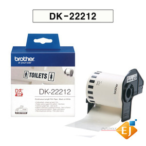 브라더/정품[부라더 라벨테이프] DK-22212/연속라벨 (62mm*15.24m 흰색바탕Durable 필름)/감열지라벨/QL-550/QL-700/QL-720NW/QL-800/QL-820NW