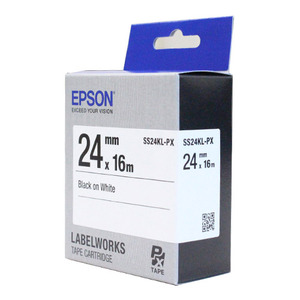 정품[엡손 EPSON] 라벨테이프/SS24KL(24mm 흰색바탕/검정글씨)/길이 16M [OK720,730,500P,900P]