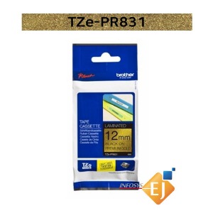[신규회원2,000원적립] TZe-PR831/12mm/(프리미엄골드바탕(금색)/검정글씨)/P-TOUCH 라벨/브라더/부라더/ 라벨테이프/라벨터치/라벨스티커