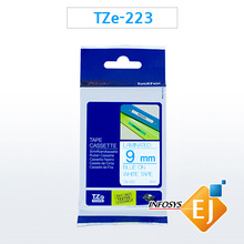 브라더 TZe-223(9mm 흰색바탕 파랑글씨)