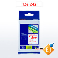 브라더 TZe-242(18mm 흰색바탕 빨강글씨)