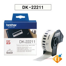 브라더/정품[부라더 라벨테이프] DK-22211/연속라벨(29mm*15.24M 흰색바탕Durable 필름)/감열지라벨/QL-550/QL-700/QL-720NW/QL-800/QL-820NW