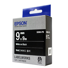 정품[엡손 EPSON] 라벨테이프/SD9K/SD9K-PX (9mm 검정바탕/흰글씨)[OK200,300,320.720,730.500P,900P.1000P]