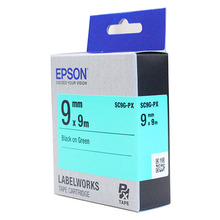 정품[엡손 EPSON] 라벨테이프/SC9G/SC9G-PX (9mm 녹색바탕/검정글씨)[OK200,300,320.720,730.500P,900P.1000P]