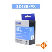 정품[엡손 라벨테이프] SD18B-PX (18mm 파랑바탕/흰색글씨)[OK200,300,320.720,730.500P,900P]