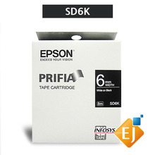 정품[엡손 라벨테이프] SD6K (6mm 검정바탕/흰글씨)[OK200,300,320.720,730.500P,900P]